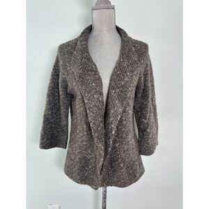 Preswick & Moore Womens Gray Open Front Chunky Knit Cardigan Fall Sweater sz L